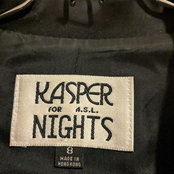 Kasper for ASL Nights Wool Black Fitted Jacket with Belt & Skirt - Picture 5 of 16